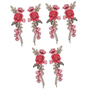 Imagem de Operitacx 6 Unidades favores de flores bordadas costura acessorios Acessórios para costura ferro em remendos para jeans aplique de renda decoração remendos de bordado flor jaqueta decorar