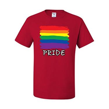 Imagem de Camiseta Orgulho Gay Bandeira Arco-íris LGBT Marriage Love Wins Camiseta, Vermelho, 4G