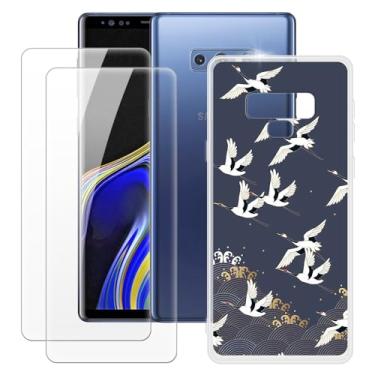 Imagem de MILEGOO Capa para Samsung Galaxy Note 9 + 2 peças protetoras de tela de vidro temperado, capa de TPU de silicone macio à prova de choque para Samsung Galaxy Note 9 (6,4 polegadas)
