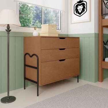 Imagem de Cômoda Oasis 3 Gavetas Preto/Nature - Art Panta