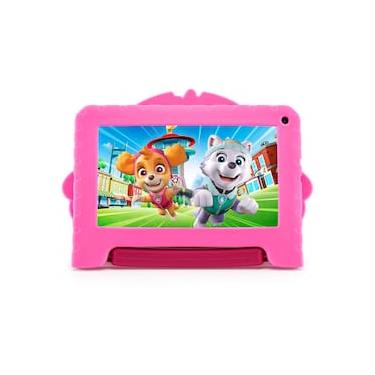 Imagem de Tablet Infantil 7" Multilaser Patrulha Canina Skye NB422 com Controle Parental, Sistema operacional Android, Wi-Fi e Bluetooth – Preto e Rosa