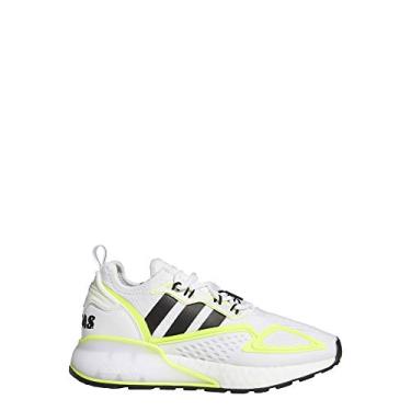 Imagem de adidas Tênis infantil ZX 2K Boost, Nuvem branca/amarelo solar/preto, 6 Big Kid