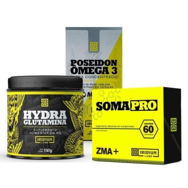 Imagem de Kit Imunidade - Soma Pro 60 comps + Hydra Glutamina 150g + Poseidon Ômega 3-Unissex
