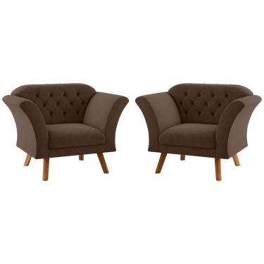 Imagem de Conjunto Poltrona Decorativa Roseira Inca Marrom