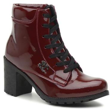 Imagem de Bota Feminina Coturno Cano Curto Salto Alto Tratorado - RINALDI'S SHOE