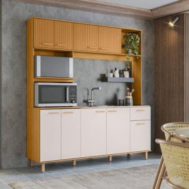 Imagem de Kit Cozinha 9 Portas 1 Gaveta para Pia Liz - Poliman Móveis