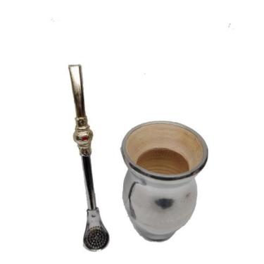 Imagem de Kit chimarrão cuia e bomba de aluminio pequena infantil 2 peças - Bari