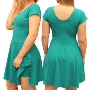 Imagem de Maiô/vestido Com Saia Embutida Com Bojo Moda Praia Evangélica UV50+ To