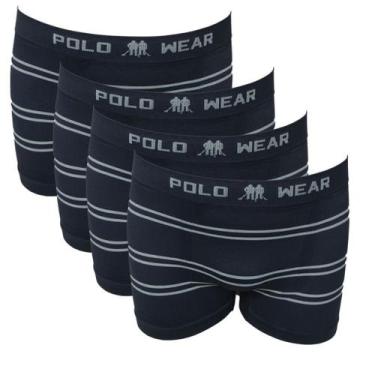 Imagem de Jogo de 4 Cuecas Boxer Listrada Polo Wear, Chumbo, M