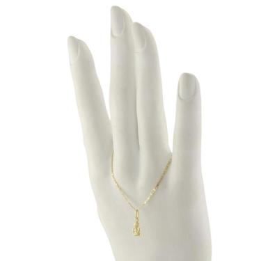 Imagem de Pulseira Feminina Piastrine 18 cm Pingente Anjo Ouro 18k 750 - JOIE JO
