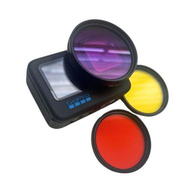 Imagem de Kit Filtros 52mm Vermelho + Magenta + Amarelo de GoPro 9/10/11/12 - Sh