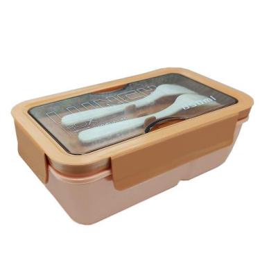 Imagem de Marmiteira Lunch Box C/ Colher E Garfo Divisória 850ml - Facilite Ud