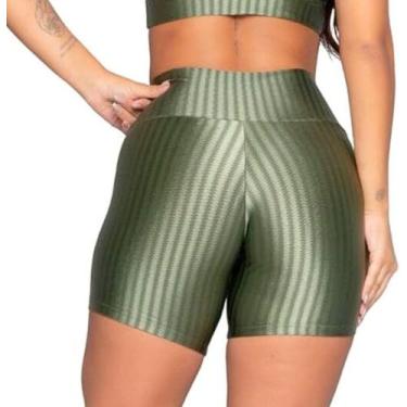 Imagem de shorts legging cirre 3d feminino - Renlucmodas, Verde militar, M