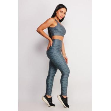 Imagem de Legging Feminina Logomania - MUV FIT, P, Cinza escuro