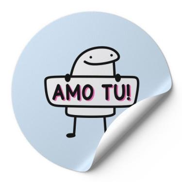 Imagem de 120 Etiquetas Redondas Adesivos Para Cliente Meme Bentô Dia Dos Namora