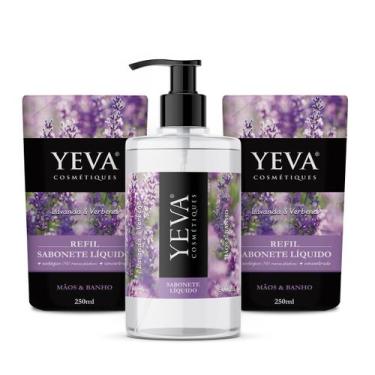 Imagem de KIT Sabonete Líquido YEVA Provence 500ml + 2 Refil 250ml  Lavanda & Ve