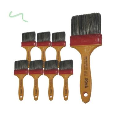 Imagem de Kit 8 Trincha Pincel 317 Gold Gris 3 Polegadas - Roma