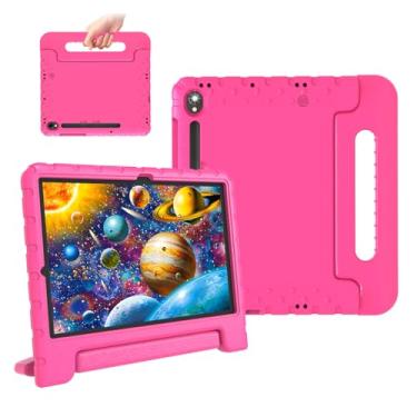 Imagem de E-puhate Capa para Galaxy Tab S9 FE 27.7 cm com suporte para caneta Samsung Galaxy S9 11 polegadas 2023 com alça antiderrapante protetora Galaxy Tab S9 FE 5G capa para Galaxy Tab S9/S9 FE rosa