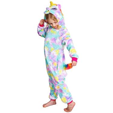 Imagem de Pijama infantil unissex de unicórnio para Halloween, Cavalo voador, 8-10 Anos