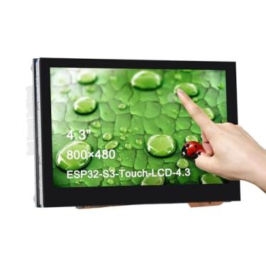 Imagem de waveshare Tela sensível ao toque capacitiva de 4,3 polegadas baseada na placa de desenvolvimento de microcontrolador ESP32-S3 com WiFi de 2,4 GHz e suporte BLE 5, resolução 800 × 480, toque de 5