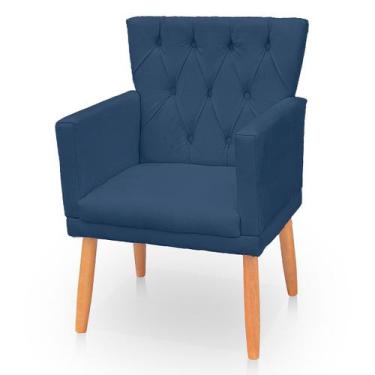 Imagem de Poltrona Capitonê Clássica Confortável para Sala e Quarto Ana Suede - 