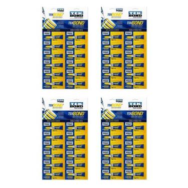Imagem de Kit 4 Cartelas C/12 un Cola Instantânea de 2 gr Multiuso - TEK BOND