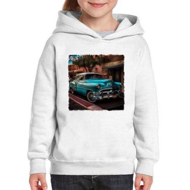 Imagem de Moletom Infantil Carro clássico azul - Foca na Moda, Branco, 2