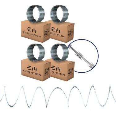 Imagem de Cerca Concertina De Arame Para Muro Galvanizada 45cm 40 Metros - Evolu
