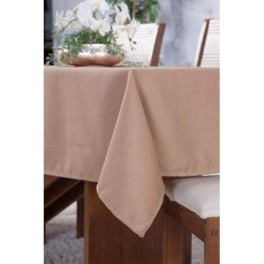 Imagem de Toalha De Mesa Luxo 6 Lugares Linho Rústico E Minimalista - JVBORDADO,