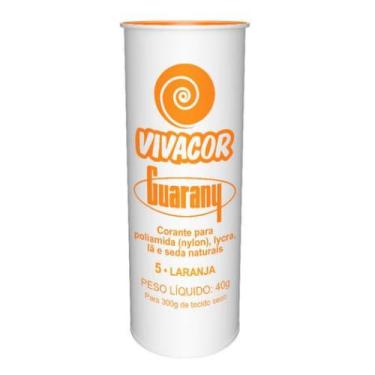 Imagem de Tinta p/ Tecido Corante Roupas Vivacor Guarany 40g Laranja