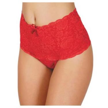 Imagem de Calcinha Cinta Modeladora Pós Parto Cintura Alta Renda Tanga Cinta Com