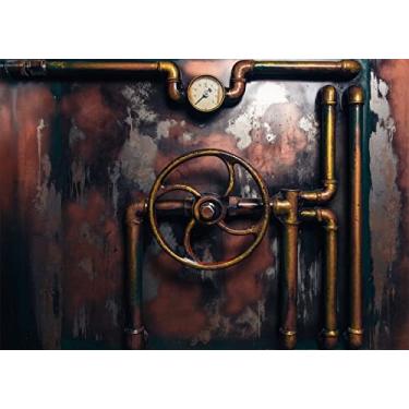 Imagem de BELECO 2,1 x 1,5 m Tecido Retrô Envelhecido Steampunk Fotografia Pano de Fundo de Metal Antigo Tubo de Vapor Medidor de Pressão Máquina a Vapor Nostalgia Festa Decoração Papel de Parede Banner Foto