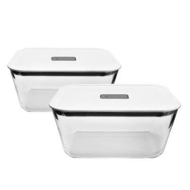 Imagem de Kit 2 Peças Pote Hermético 2,4 L Vidro Marmita Forno Freezer - OU, Bra
