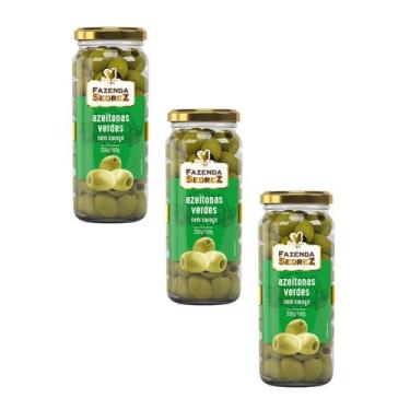 Imagem de Combo Azeitonas Verdes Sem Caroço 330g/160g - Vd. Fazenda Sedrez - 3 u