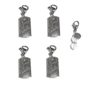 Imagem de Conjunto de 4 pingentes de encaixe, construa sua própria pulseira, bolsa, bolsa, mensagem, inspirador, chaveiro, puxador com zíper, joias, Metal