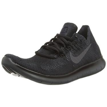 Imagem de Tênis masculino Nike Free RN Flyknit 2017 cano baixo com cadarço, preto/antracite, tamanho 37