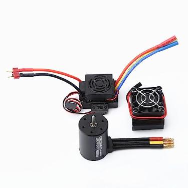 Imagem de Daconovo 3650 4500KV Brushless Motor com 60A ESC & Heat Sink Combo Substituição para HSP HPI 1:8/1:10 Controle Remoto Peça de Carro e Barco