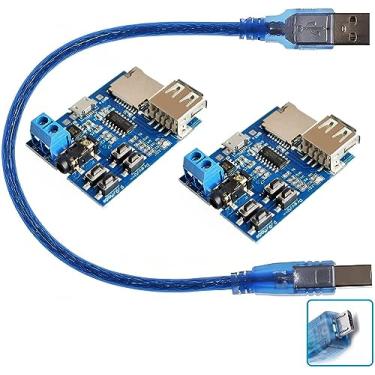 Imagem de WWZMDiB Módulo decodificador MP3 Lossless de 2 peças com cartão TF micro USB 5V fonte de alimentação amplificador de áudio