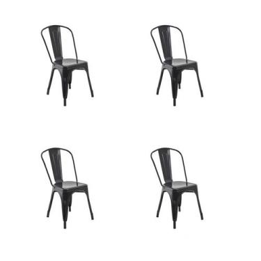 Imagem de Kit 4 Cadeiras Iron Preta Aço - Rivatti
