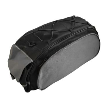 Imagem de Dynwave Saco de bicicleta Bolsa de banco traseiro banco traseiro com alça de ombro destacável Panier de bolsa de trunk para trunk para mercearia de viagem, Preto Cinza