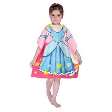 Imagem de Toalhas de praia infantis com capuz - Toalha de banho infantil para meninas e meninos para crianças de 1 a 6 anos, toalhas de piscina de secagem rápida, leve e macia, toalha poncho de microfibra 61 x