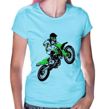 Imagem de Baby Look Motocross Jump Verde - Foca na Moda, Azul bebê, GG