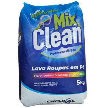 Imagem de Sabão em pó lava roupas para roupas brancas e coloridas 5kg mix clean