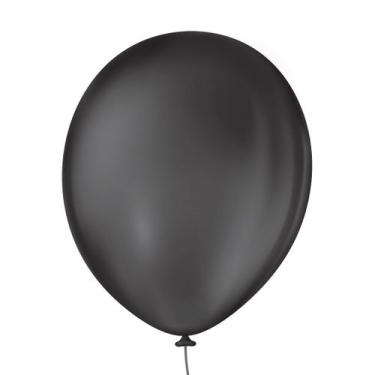 Imagem de Bexiga Balões Liso Redondo Nº 16 Preto - 12 Unid - Pic Pic