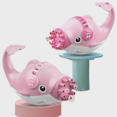 Imagem de Golfinho Bolhudo Máquina Elétrica Brinquedo Lança Bolhas Sabão Mágica Criança Infantil