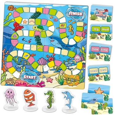 Imagem de Jogo de Tabuleiro Broytain Word Ocean Phonics Educational Kids 4-6