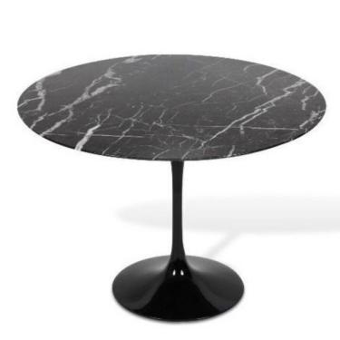 Imagem de Mesa de Jantar Tulipa Saarinen Redonda 130 cm Mármore Nero