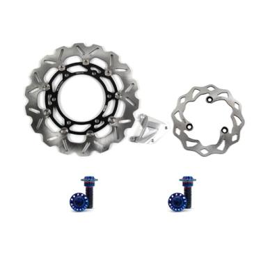 Imagem de Discos de freio dianteiros e traseiros flutuantes grandes com parafusos de montagem para Kawasaki Ninja 250R 250 R EX250J 2008-2012, peças de acessórios de reposição para motocicletas