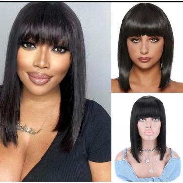 Imagem de Peruca orgânica Fibra Premium 40cm franja Reta Lindíssima - Gm Hair