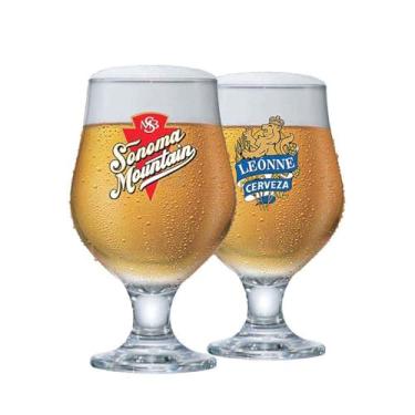 Imagem de Ruvolo, Jogo de Taça Beer Master para Cerveja, Taça de Vidro Rótulo 2 pcs, 380ml